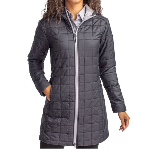 Cutter & Buck Rainier PrimaLoft  Womens Eco Insulated Hooded Long Coat Thumbnail